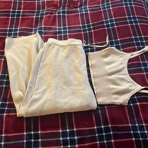 Cream H&M Bandeau and Pant set.